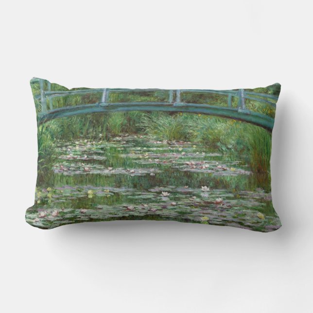 Japanese Footbridge Claude Monet French Art Lumbar Pillow (Front)
