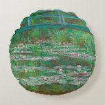 Japanese Footbridge Claude Monet Impressionist Round Pillow<br><div class="desc">The Japanese Footbridge oil on canvas painting by Claude Monet,  1899.</div>