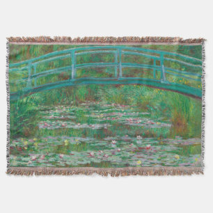 Japanese Footbridge Claude Monet Impressionist Throw Blanket