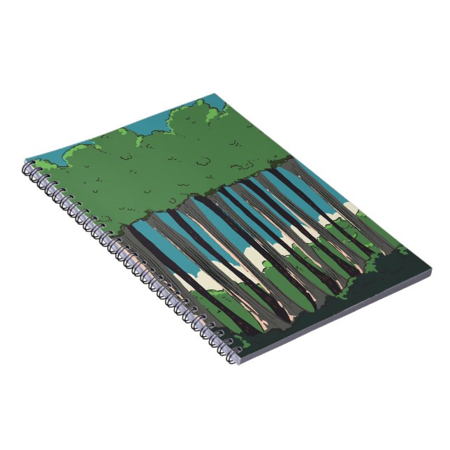Japanese Forest trees Notebook (Right Side)