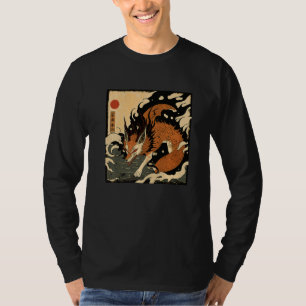 Japanese Fox Spirit of Inari Kitsune 狐火 Vintage Ja T-Shirt
