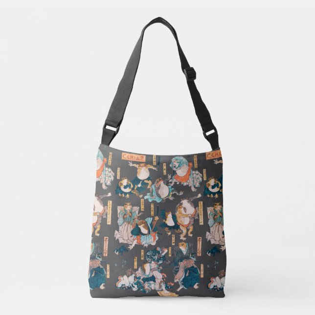 Japanese Frog ukiyo-e Froggies Crossbody Bag (Front)