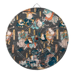 Japanese Frog ukiyo-e Froggies Dartboard