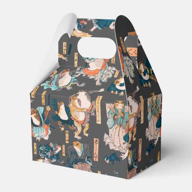 Japanese Frog ukiyo-e Froggies Favor Box (Front Side)