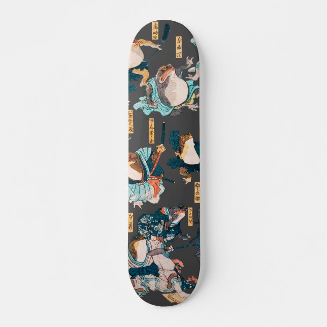 Japanese Frog ukiyo-e Froggies Skateboard (Front)