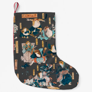 Japanese Frog ukiyo-e Froggies Small Christmas Stocking