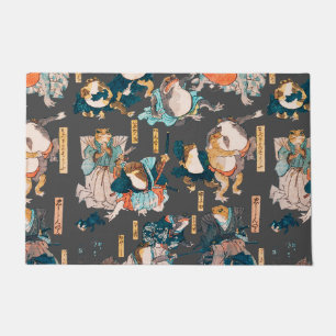 Japanese Frog Woodblock Print Kuniyoshi Ukiyo-e Doormat