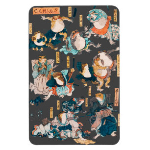 Japanese Frog Woodblock ukiyo-e anime hero Magnet