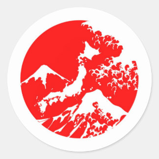 Japanese Fuji Sticker Wave Print flag