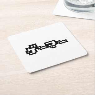 Japanese Gamer ゲーマー Japan Language Nihongo Square Paper Coaster