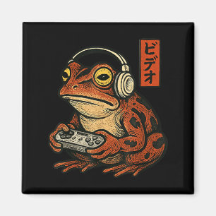 Japanese Gamer Frog Art Men Women Boys Funny Vinta Magnet