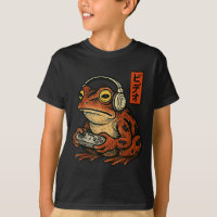 Japanese Gamer Frog Art Men Women Boys Funny Vinta