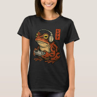 Japanese Gamer Frog Art Men Women Boys Funny Vinta