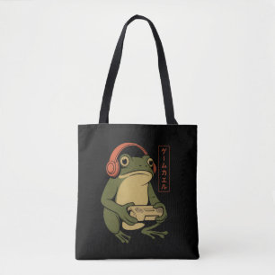 Japanese Gamer Frog Funny Vintage Gaming Tote Bag