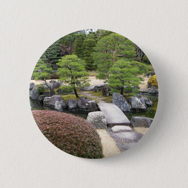 Japanese Garden 日本庭園 2 Inch Round Button (Front)