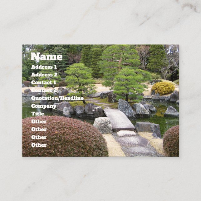 Japanese Garden 日本庭園 Business Card (Front)