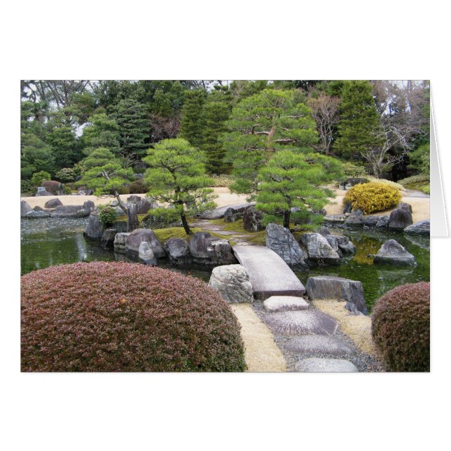 Japanese Garden 日本庭園 Greeting Card (Front Horizontal)