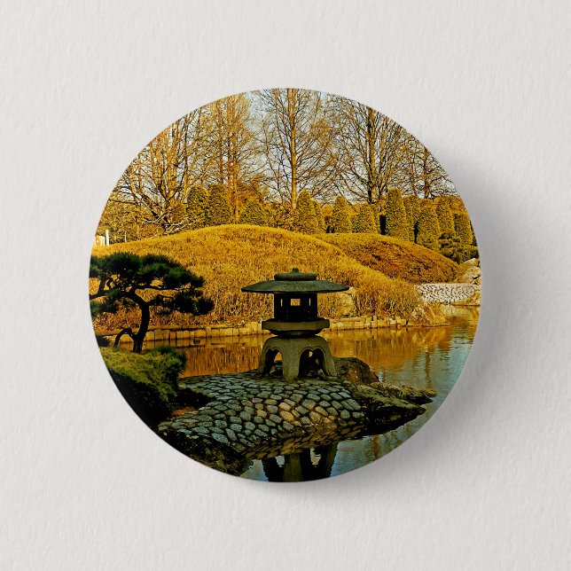 Japanese Garden 2 Inch Round Button (Front)