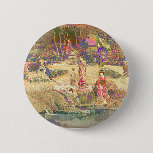 Japanese Garden II / Washed Edition 2 Inch Round Button