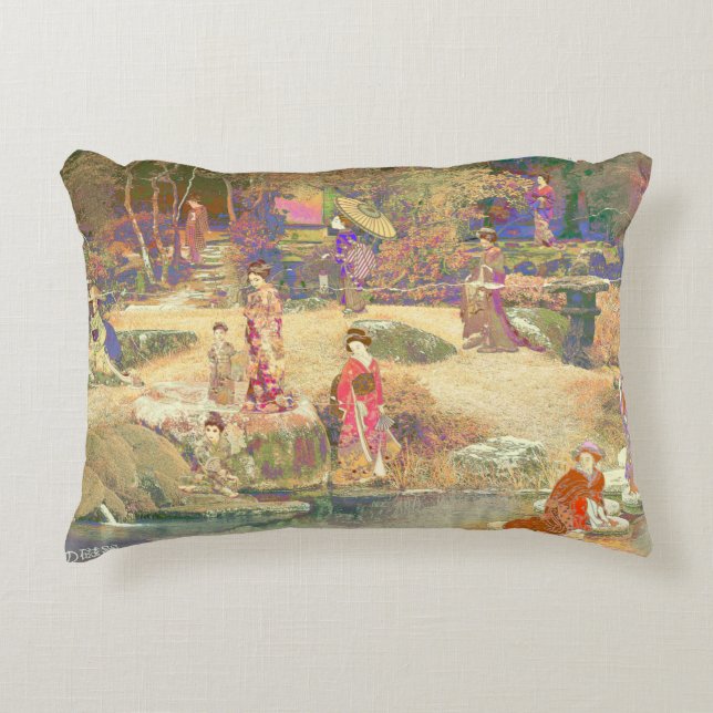 Japanese Garden II / Washed Edition Accent Pillow (Front)