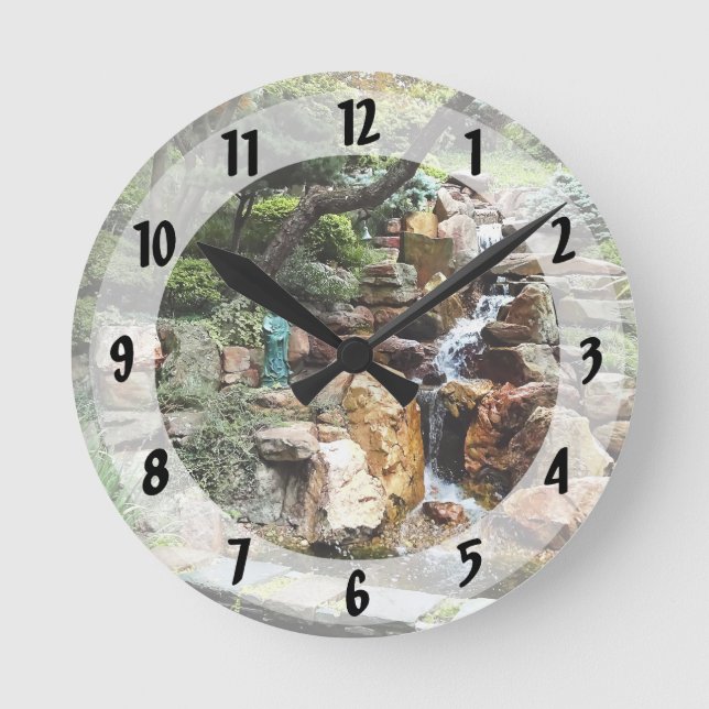 Japanese Garden in Autumn Wall Clock (Front)