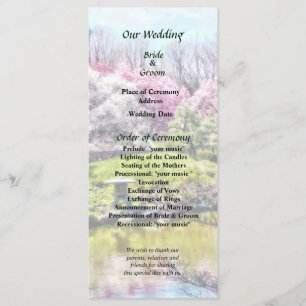 Japanese Garden in Spring Wedding Program