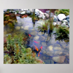 Japanese Garden Koi Pond Poster