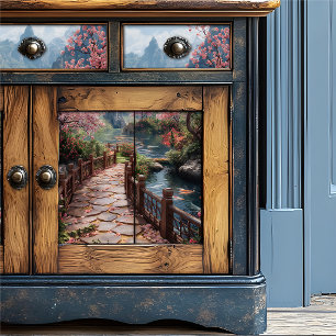 Japanese Garden Koi Stream & Cherry Blossom Tissue Paper