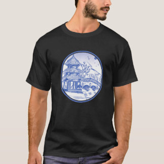 Japanese Garden Line Japan Temple Japanese Aesthet T-Shirt