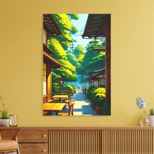 Japanese Garden Outdoor Cafe Canvas Print