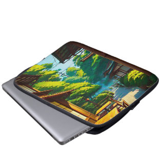 Japanese Garden Outdoor Cafe Laptop Sleeve