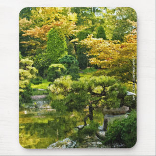 Japanese Garden Painting Effect Landscape Mouse Pad