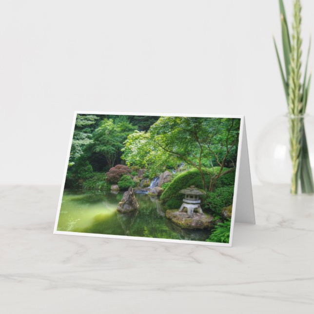 Japanese Garden Pond Greeting Card (Front)