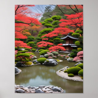 japanese garden poster