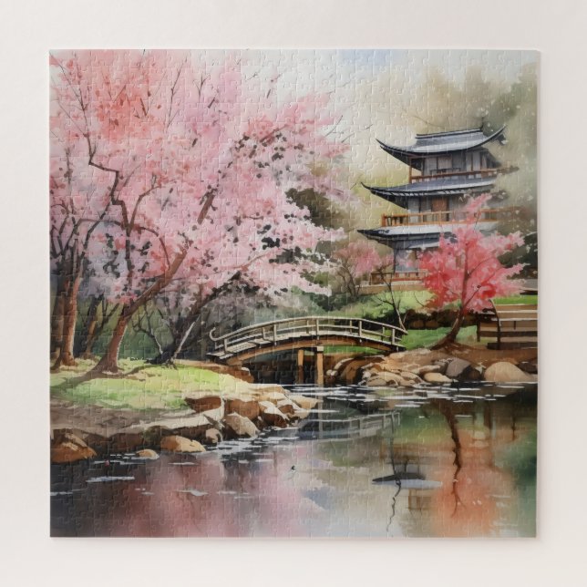 Japanese Garden Spring Jigsaw Puzzle (Vertical)