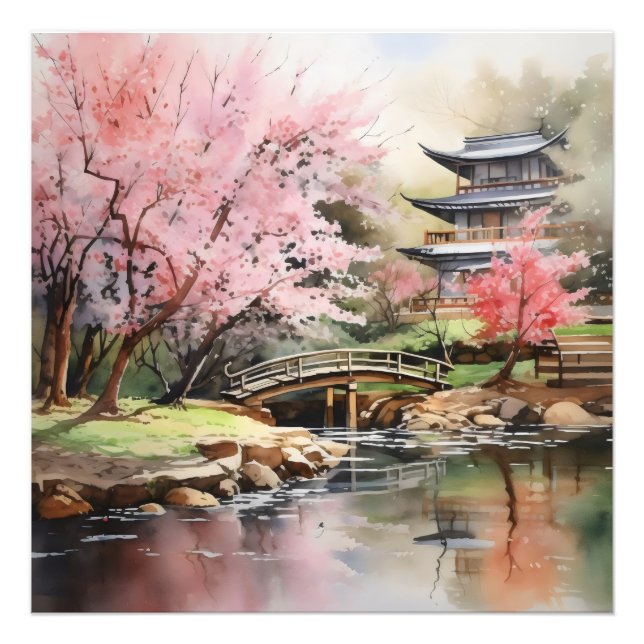 Japanese Garden Spring Photo Print (Front)