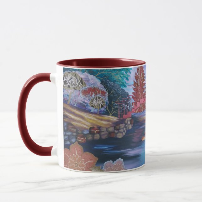 Japanese Garden Surreal Landscape Fine Art Mug (Left)