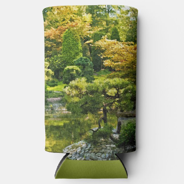 Japanese Garden - Traditional Aesthetic Seltzer Can Cooler (Front)