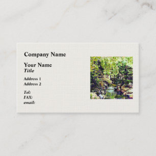 Japanese Garden With Bridge and Stream Business Card