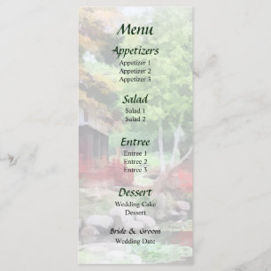 Japanese Garden With Red Bridge Wedding Menu