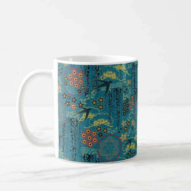Japanese Garden with Swallows Coffee Mug (Left)