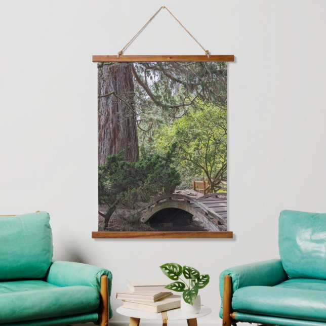 Japanese Garden Wooden Arch Footbridge Hanging Tapestry (Living Room)