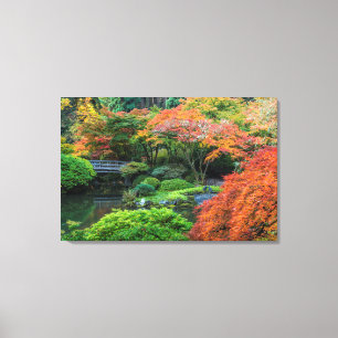 Japanese Gardens In Autumn In Portland, Oregon 2 Canvas Print