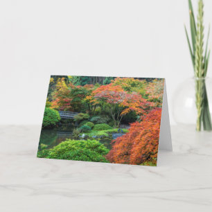 Japanese Gardens In Autumn In Portland, Oregon 3 Card
