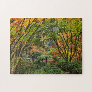 Japanese Gardens In Autumn In Portland, Oregon 4 Jigsaw Puzzle