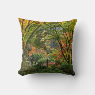 Japanese Gardens In Autumn In Portland, Oregon 4 Throw Pillow
