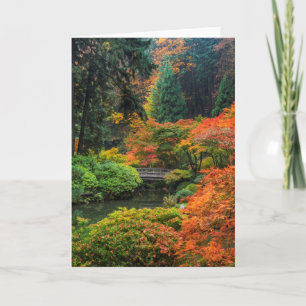 Japanese Gardens In Autumn In Portland, Oregon 5 Card