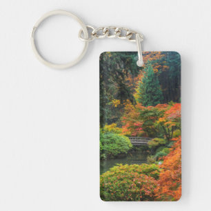 Japanese Gardens In Autumn In Portland, Oregon 5 Keychain