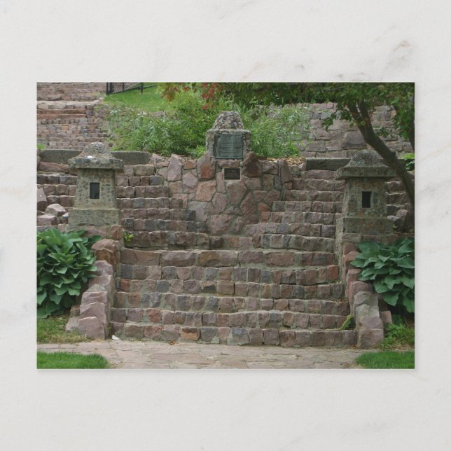 Japanese Gardens Stone Steps Sioux Falls SD Postcard (Front)