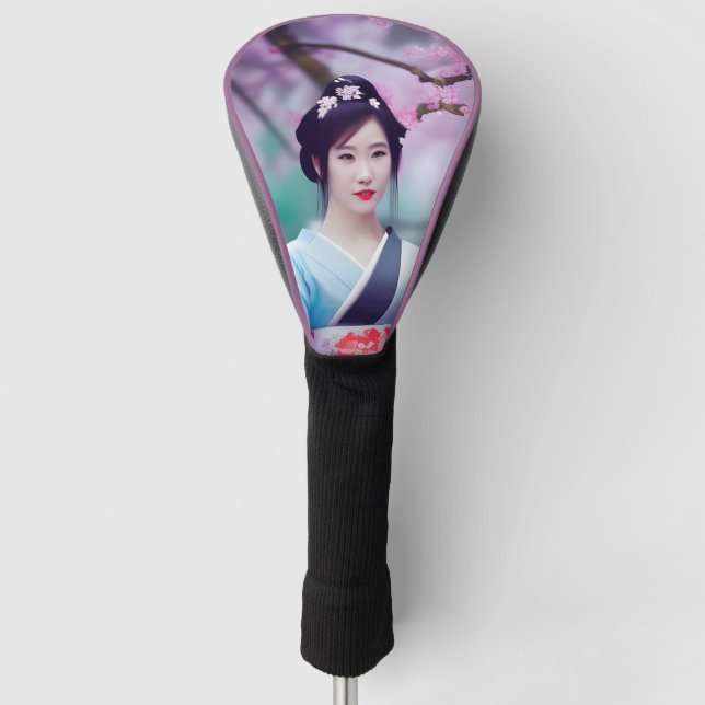 Japanese Geisha  AI Created Photo Realistic Style Golf Head Cover (Front)